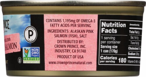 Crown Prince Natural Skinless & Boneless Pacific Pink Salmon Perspective: right