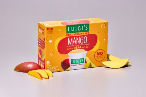 Luigi's Mango Real Italian Ice 6 - 6 fl oz Cups Perspective: right