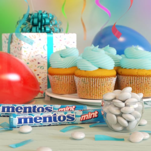 Mentos Chewy Mint Flavored Candy Roll Perspective: right