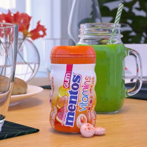 Mentos Sugar Free Citrus Flavored Chewing Gum with Vitamins Perspective: right
