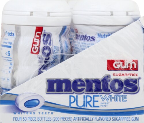 Mentos Pure White Sweet Mint Sugar-Free Gum Perspective: right