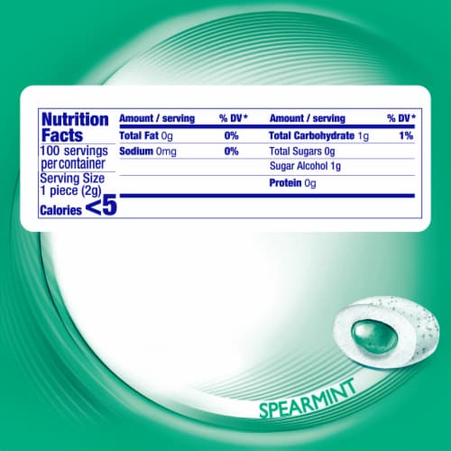 Mentos Pure Fresh Sugar Free Spearmint Flavor Chewing Gum Perspective: right