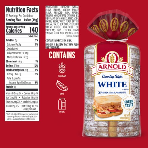 Arnold Country Style Plain Bread Perspective: right