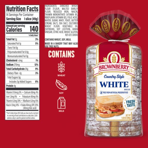 Brownberry Country White Sandwich Bread Perspective: right