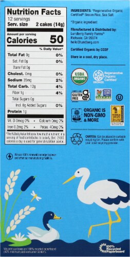 Lundberg Family Farms® Organic Lightly Salted Thin Stackers® Brown Rice Puffed Grain Cakes Perspective: right