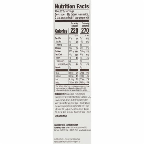 Lundberg Family Farms® Gluten Free Italian Creamy Parmesan Risotto Perspective: right