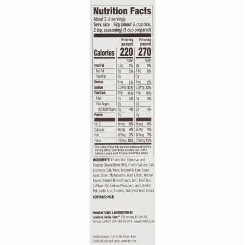 Lundberg Family Farms® Gluten Free Italian Creamy Parmesan Risotto Perspective: right