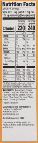 Lundberg Family Farms® Organic Long Grain Yellow Rice & Seasoning Mix Perspective: right