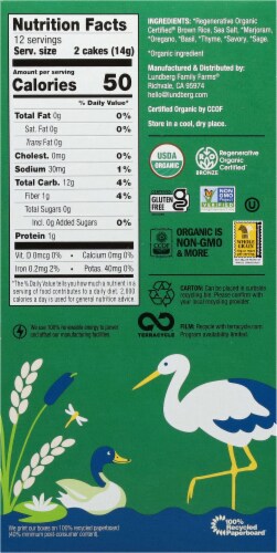 Lundberg Family Farms Organic Thin Stackers Basil & Thyme Rice Cakes Perspective: right