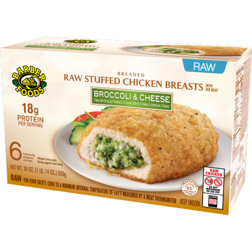 Barber Foods® Raw Breaded Broccoli & Cheese Stuffed Chicken Breasts Perspective: right