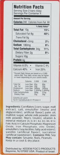 Kedem Kids Telma Crunchee! Original Cereal Bars Perspective: right