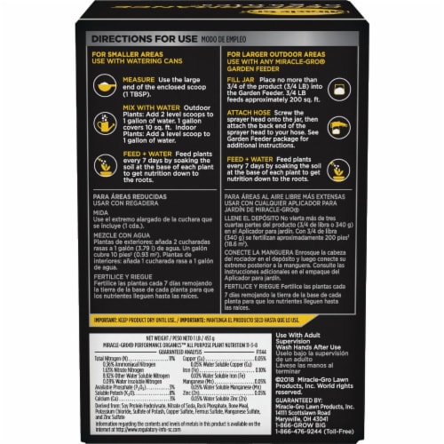 Miracle-Gro® Performance Organics™ All Purpose Plant Nutrition Perspective: right