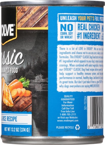 Evolve® Chicken Flavored Can Dog Food Perspective: right