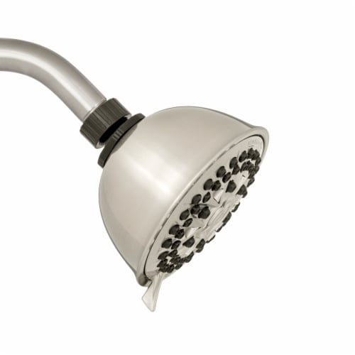 Waterpik PowerPulse Massage Brushed Nickel 7 settings Wallmount Showerhead Perspective: right