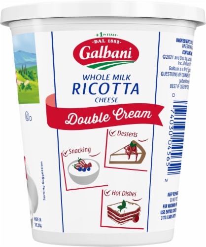 Kroger® Whole Milk Ricotta Cheese Tub, 15 oz - Food 4 Less