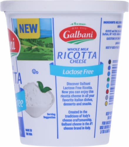 Galbani Whole Milk Lactose Free Ricotta Cheese Perspective: right