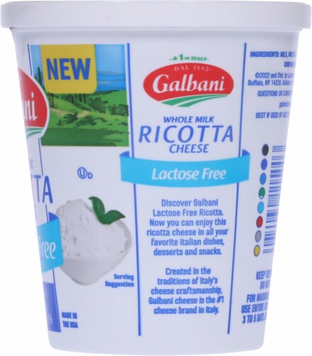 Galbani Whole Milk Lactose Free Ricotta Cheese Perspective: right