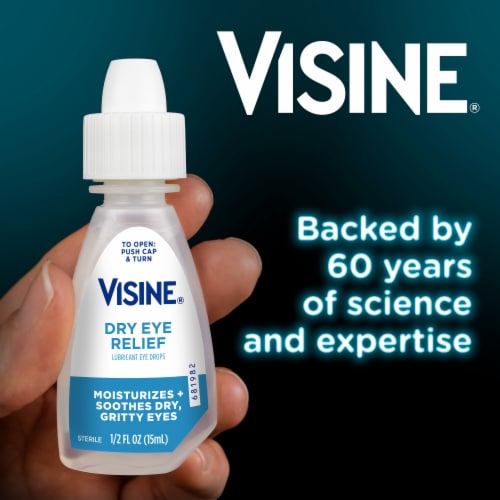 Visine Dry Eye Relief Lubricant Eye Drops Perspective: right