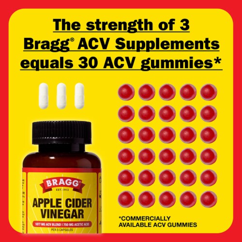 Bragg® Apple Cider Vinegar Dietary Supplement Capsules Perspective: right