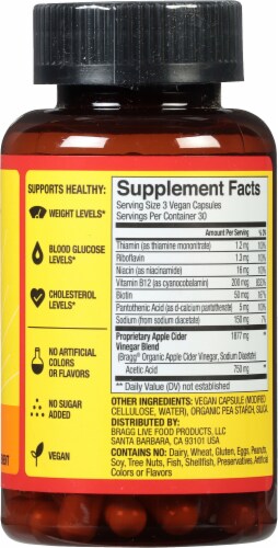 Bragg® True Energy Apple Cider Vinegar Supplement Capsules Perspective: right