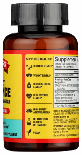 Bragg® Apple Cider Vinegar Ashwagandha Daily Balance Supplements Perspective: right