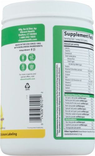 Vibrant Health® Vibrance™ Energy Greens & Probiotics Perspective: right
