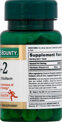 Nature's Bounty B2 Tablets 100mg Perspective: right