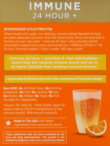 Nature's Bounty® Natural Orange Flavor Immune 24+ Effervescent Powder Packets 1000mg Perspective: right