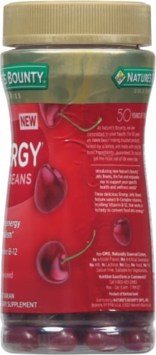 Nature's Bounty® Energy Cherry Flavored Dietary Supplement Jelly Beans Perspective: right