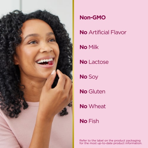 Nature's Bounty® Strawberry Optimal Solutions® Hair Skin & Nails Supplement Gummies Perspective: right