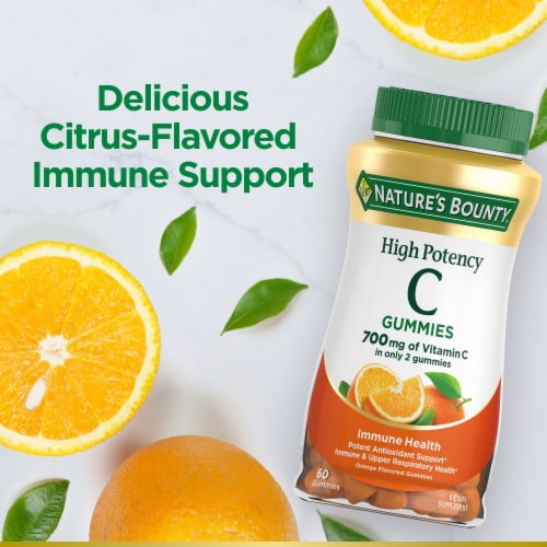 Nature's Bounty High Potency Vitamin C Gummies for Immune Support, 700 Mg, Orange Flavored Gummies Perspective: right