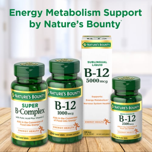 Nature's Bounty® B-12 Tablets 1000mcg Perspective: right