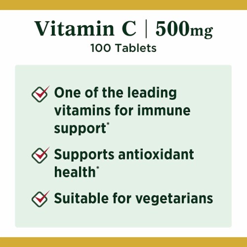 Nature's Bounty Pure Vitamin C Immune Support Tablets, 500 Mg Perspective: right