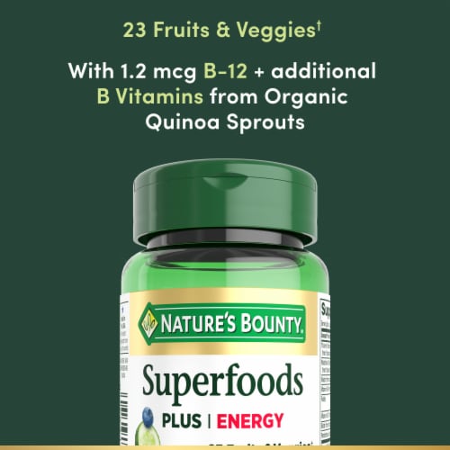 Nature’s Bounty Superfoods Plus Energy, 23 Fruits & Veggies, Cellular Energy Perspective: right