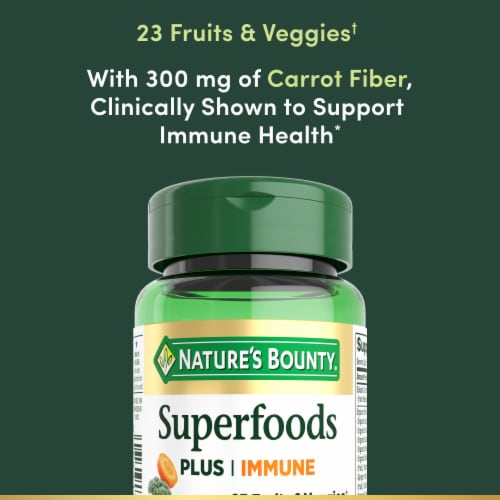 Nature’s Bounty Superfoods Plus Immune, 23 Fruits and Vegetables, Immune Support Supplement Perspective: right