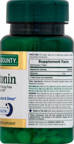 Nature's Bounty Melatonin Tablets 1mg Perspective: right