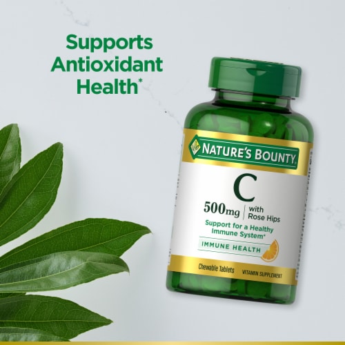 Nature's Bounty Orange Vitamin C Chewable Tablets 500mg Perspective: right