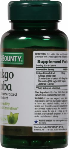Nature's Bounty® Ginkgo Biloba Capsules 120mg Perspective: right