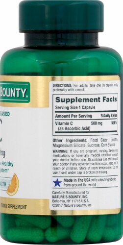 Nature's Bounty® Time Released Vitamin C Capsules 500mg Perspective: right
