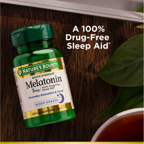 Nature's Bounty Melatonin Quick Dissolve Tablets 3mg Perspective: right