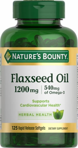 Nature's Bounty Flaxseed Oil 1200 mg Softgels Perspective: right