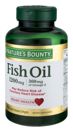 Nature's Bounty Fish Oil 1200mg Rapid Release Softgels Perspective: right