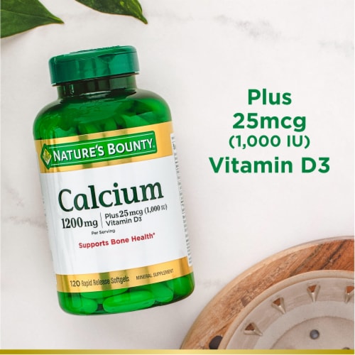 Nature's Bounty Calcium + Vitamin D3 Bone Health & Immune Support Softgels, 1200 Mg Perspective: right
