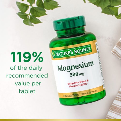 Nature's Bounty Magnesium Tablets, 500mg Perspective: right