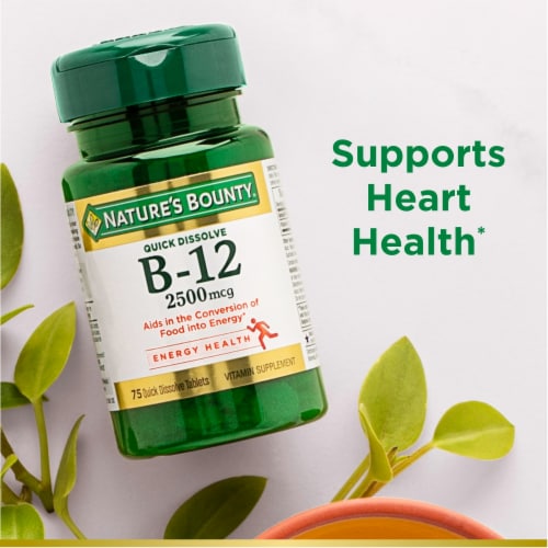 Nature’s Bounty Vitamin B12 25000 mcg Quick Dissolve Tablets Perspective: right