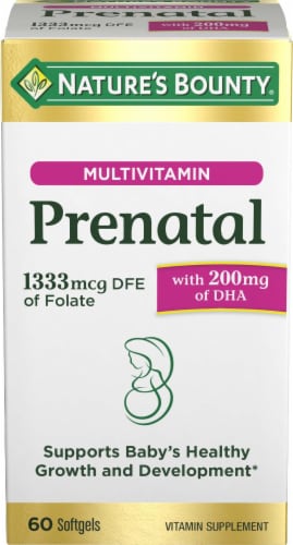 Nature's Bounty Women's Prenatal Multivitamin + DHA Softgels, 200mg Perspective: right