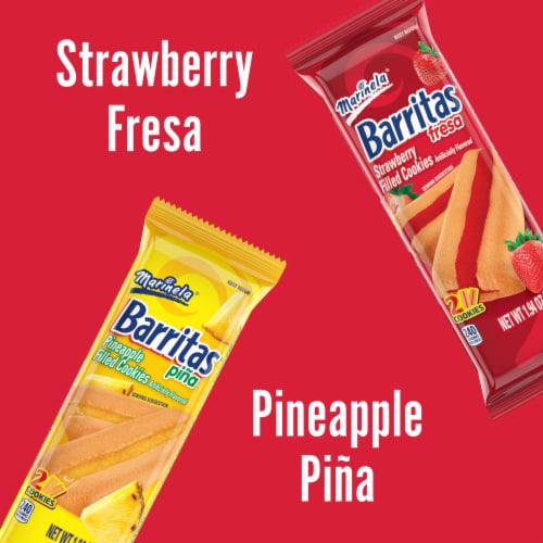 Marinela Barritas Assorted Strawberry and Pineapple Filled Cookies Perspective: right
