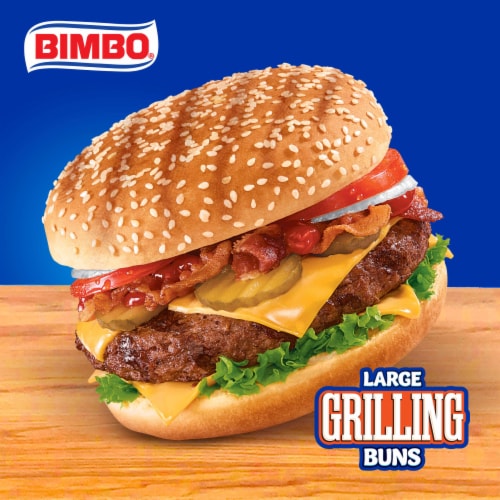 Bimbo Bimbollos Parrilleros Sesame Seeds Large Hamburger Buns Perspective: right