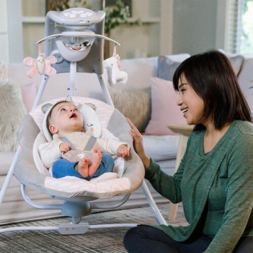 Ingenuity InLighten Baby Electric Cradling Swing Rocker Chair Flora the Unicorn 1 Piece Foods Co