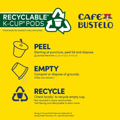 Café Bustelo Sweet & Creamy Café con Leche Coffee, Keurig K-Cup Pods Perspective: right